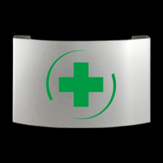 Panneau Premiers Secours Design Acier Inoxydable - Croix Verte